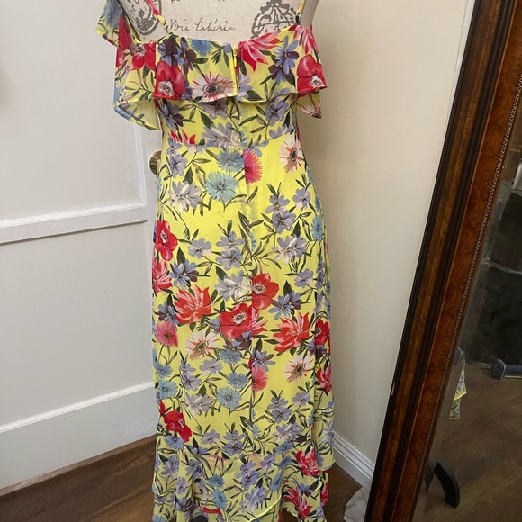 INC International Concepts Yellow Ruffled Tie Front Sundress - Picture 3 of 5